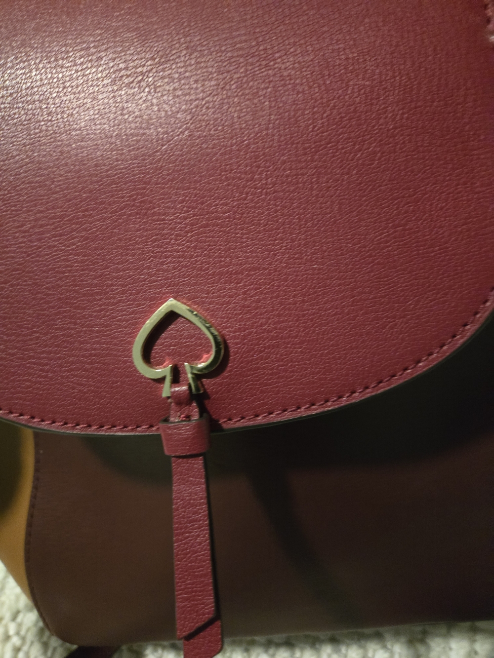 kate spade Colorblock Leather Backpack in Burgundy, Maroon & Tan - Picture 2 of 3